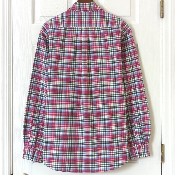 Ralph Lauren Classic Preppy Plaid Long Sleeve Button Down Shirt Hot Pink XL - Picture 11 of 12
